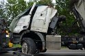 LKW umgestuerzt A 1 Rich Saarbruecken P269